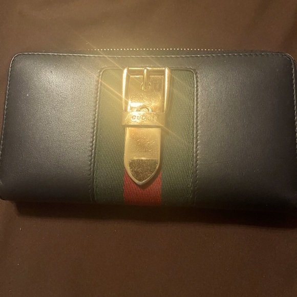 Gucci Sylvie Leather Wallet Black - Picture 1 of 3